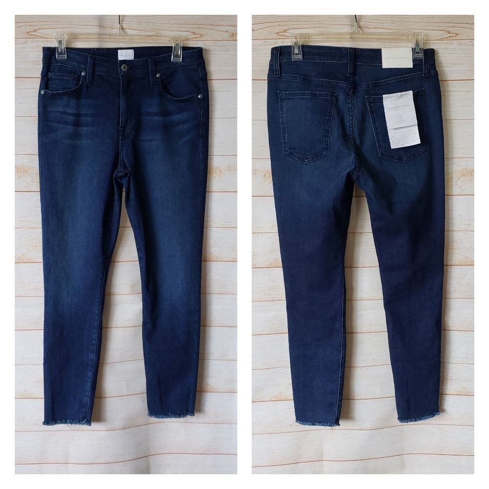 Jonathan Simkhai Costa Mid Rise Cropped Organic Cotton Stretch Denim Jeans 30